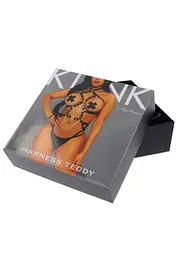 Портупея-тедді з екошкіри Leg Avenue Heart ring harness teddy L, Black, підвіска-сердечко, ланцюги - мініатюра 6