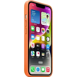 Чохол Leather Case with MagSafe для Apple iPhone 14 Orange AAA [76981] - мініатюра 3