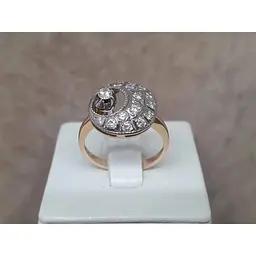 Золоте кільце Qvaliz з діамантами. 8В410158536/10 18 - мініатюра 5
