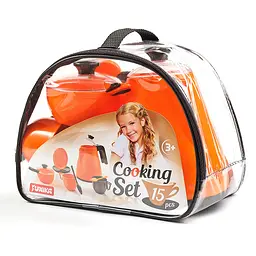 Набір посуду іграшковий “Cooking Set” (15 pcs) помаранчева кулька