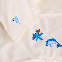 Дитяча постільна білизна MIRSON LITTLE KIDS Poplin Edition Ocean Milky White 110х160см (2200013086512) - мініатюра 4