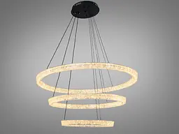 Підвісна LED люстра до 30 м2 Diasha 1712/800+600+400ABK, три кільця, чорна, 125 W - мініатюра 3