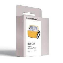 Силіконовий чохол для навушників Apple AirPods Pro 2 2022, Hang Case, жовтий, ультратонкий захисний кейс товщиною 2 мм, захист від подряпин, пилу та ударів, компактний, з карабіном для кріплення, ArmorStandart (ARM68593) - мініатюра 8
