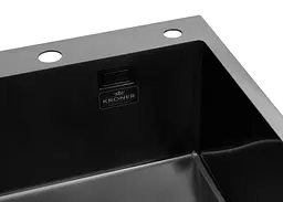 Кухонна мийка Kroner KRP Schwarze - 5050HM PVD (3,0/1,0 мм) (CV022793) - мініатюра 5