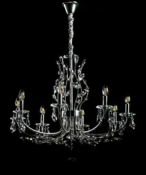 Класична люстра-свічка Splendid Ray L9031/8 (silver) хром, 8 ламп, Ø80 см