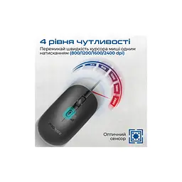 Мишка Promate CM-2400 USB Black (cm-2400.black) - мініатюра 3