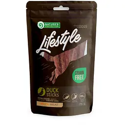 Ласощі для собак, сушеная утка, полоски, Nature's Protection Lifestyle Snack For Dogs Duck Sticks 75г