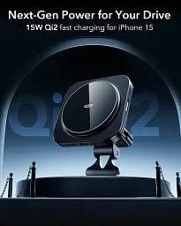 Автомобільна зарядка ESR Qi2 15Вт Magnetic Wireless Car Charger Halolock black (3C07200210304 | 3C07200210361) - мініатюра 5