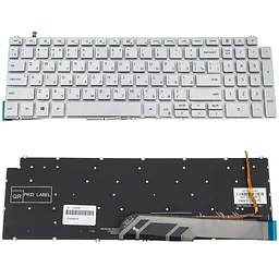 Клавіатура для ноутбука DELL (Inspiron: 5584) rus сріблястий без фрейма підсвічування клавіш