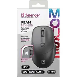 Мишка Defender Feam MM-296 Wireless Black (52296) - мініатюра 3
