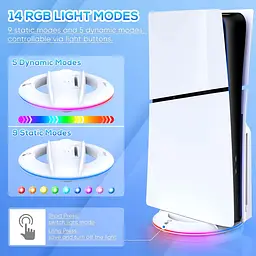 Вертикальна RGB-підставка Pega Sony PlayStation 5 Slim PS5 Slim Білий - мініатюра 6
