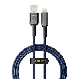 Кабель для заряджання та обміну даними Yoki YK-SM31 SMART Series USB/Lightning 12W 2.4A/5V 1.2 м Чорно-Синій