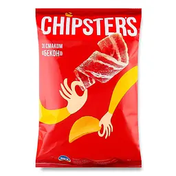 Набір чипсів Chipster's зі смаком бекону + зі смаком сметани та зелені  200 г (2 шт. х 100 г) - мініатюра 2