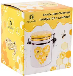 Банка керамічна "Sweet Honey" для сипучих продуктів з металевою затяжкою Bona 14.1х10.2х14.3 см kuh0010027 - мініатюра 2