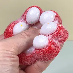 Сквіш антістрес UFT Squish Cat Paw Fluffy 7 Пухнаста лапка Red  - мініатюра 5