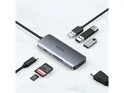 Мультипортовий адаптер Choetech 7-в-1 (HUB-M19-GY) - мініатюра 3