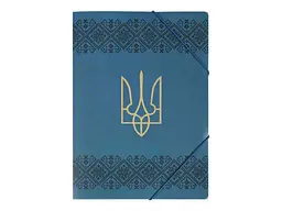 Папка на гумці BUROMAX А4 UKRAINE DECOR, вишиванка синій BM.3972-68
