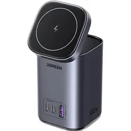 Адаптер живлення - зарядний пристрій Ugreen CD342 100 W 2-in-1 GaN Charging Station (15076)