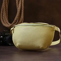 Жіноча бананка з натуральної шкіри Shvigel 16378 лимонний - мініатюра 6