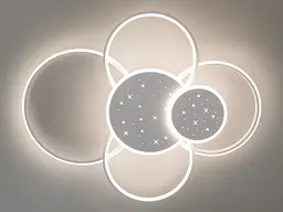 Люстра стельова LED Diasha 2448WH dimmer 2448WH, 115W, 68 см, біла, сучасний стиль для вітальні, спальні, кухні, офісу - мініатюра 2