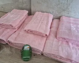 Набір турецьких махрових рушників Cestepe 50х90 3 штуки + 70х140 3 штуки Bamboo Cicek Pink - мініатюра 4