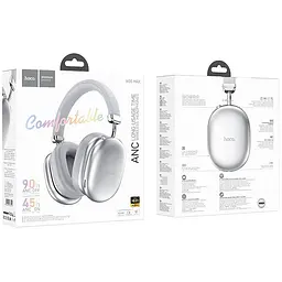Накладні бездротові навушники Hoco W35 Max Auspicious ANC Silver - мініатюра 3