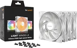 Вентилятор be quiet! Light Wings LX 120mm PWM High-Speed 3-Pack White (BL125) - мініатюра 3