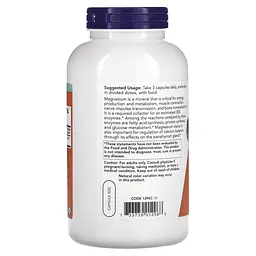 Вітаміни та мінерали NOW Magnesium Citrate, 240 вегакапсул - мініатюра 3