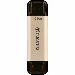 Флеш-накопичувач Transcend USB флеш накопичувач 128GB JetFlash 930 Gold-Black USB 3.2/Type-C (TS128GJF930C)