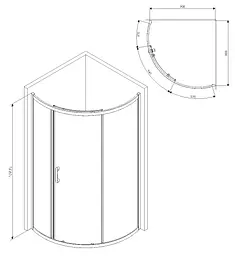 Душова кабіна Am.Pm Like 90x90 см без піддону хром W83UG-315-090CG, Хром, Універсальна, прозорий, хром - мініатюра 10