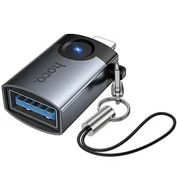 Перехідник Hoco UA46 Lightning Male to USB Female USB2.0 Metal gray - мініатюра 6