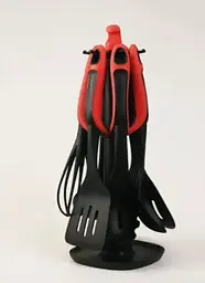 Набір кухонного приладдя Kitchen Tools PRO на підставці 7 предметів червоний - мініатюра 2