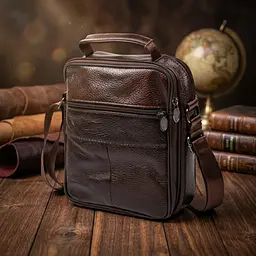 Чоловіча сумка з натуральної шкіри Vintage 20450 коричневий - мініатюра 4