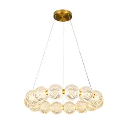 Підвісна LED-люстра з кулями для вітальні Levistella 7841030-15 AB бронза 30 Вт 560 мм - мініатюра 3