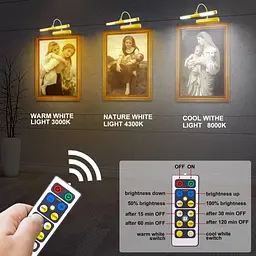 Світлодіодний світильник HONWELL LED Picture Light бездротовий 3 режима з дистанційним керуванням - мініатюра 5