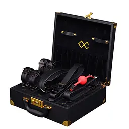 БДСМ-набір LOCKINK Moonlight Treasure Chest, чорний, натуральна шкіра - мініатюра 1