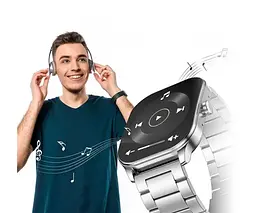 Розумний годинник Xiaomi Amazfit Pop 3s Metal Black Metallic Strap з металевим ремінцем чорний - мініатюра 7