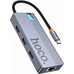 USB-хаб Hoco HB51 Wow 6-in-1 Deep Space Gray [140639]