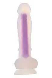 Неоновий фалоімітатор DreamToys Radiant 19 см синій - мініатюра 4