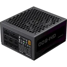 Блок живлення 600 Вт, GameMax GM-600, чорний, модульний, 80+ Bronze, 14 см, 2xMolex/3xSATA/2x6+2-pin/1x4+4-pin/1x20+4-pin,