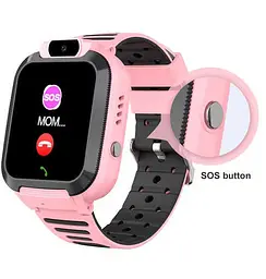 Смарт-годинник телефон дитячі Smart Watch Q20 з відеодзвінком GPS SIM-карта Pink (18579) - мініатюра 2