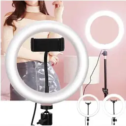 Кільцева LED лампа YQ-320B (30см) з утримувачем телефону для бьюті селфі зйомки Ring Light - мініатюра 5
