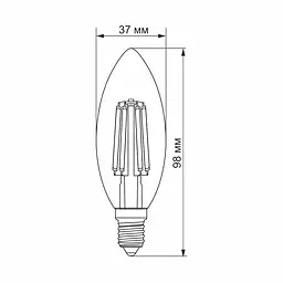 Лампа LED Videx Filament 6 W E14 4100 K (VL-C37F-06144) - мініатюра 3