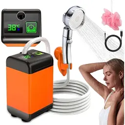 Портативний душ 3,7 В насос 4800 мАч з 3 режимами напору Outdoor shower AND XL-1402 - мініатюра 2