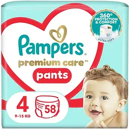 Підгузки Pampers Premium Care Pants Maxi Розмір 4 58 шт (8001090759993)