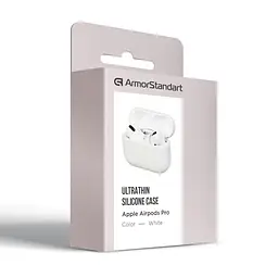 Силіконовий чохол для навушників Apple AirPods Pro, Ultrathin Silicone Case, білий, захисний чохол, ультратонкий і легкий, захист від подряпин і пилу, м"який силікон, ArmorStandart (ARM55950) - мініатюра 3