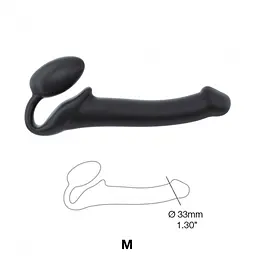 Безремневий страпон Strap-On-Me M, 15,6 см (чорний) - мініатюра 5