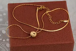 Цепь Xuping Jewelry снейк с прорезью на шарике 40+5 см 1.5 мм золотистая