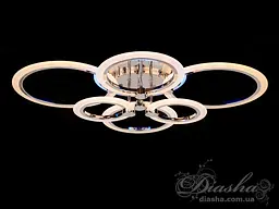 Люстра стельова LED Diasha A8022/6HR, 105W, 3200K-6000K, хром, сучасний стиль, пульт з диммером, акрилові плафони - мініатюра 2