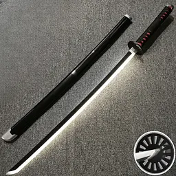 Катана Клинок, що розсікає демонів Танджиро Demon Slayer Tanjiro 103 см декоративна з підсвічуванням